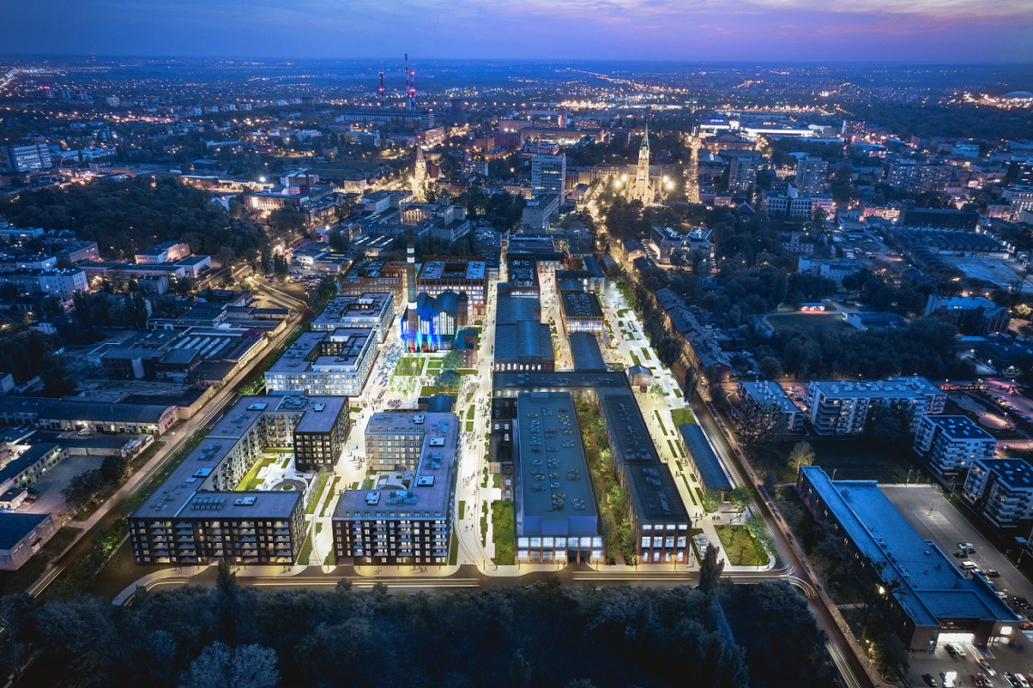 Fuzja widok z lotu ptaka , fot. mat. Echo Investment Fuzja wchodzi w kolejny etap. To łódzki projekt Medusa Group dla Echo Investment