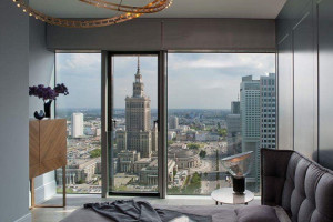Luksusowy apartament na szczycie warszawskiego wysokościowca