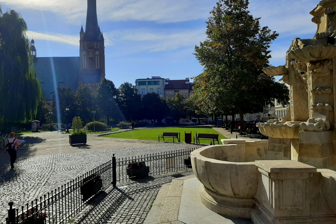 Zielony skwer zastąpił dotychczasowy betonowy parking. Fot. www.szczecin.pl Plac Orła Białego w Szczecinie już bardziej zielony