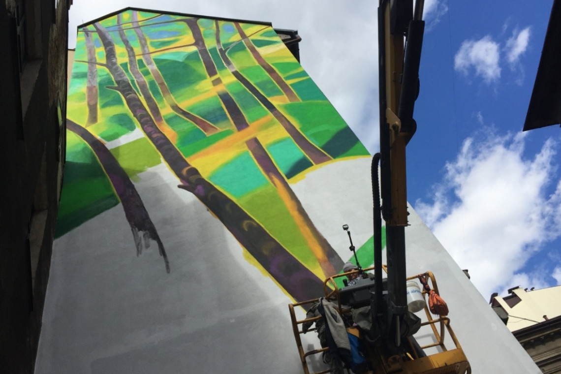ALDI tworzy antysmogowy mural, fot. mat. Aldi Pierwszy antysmogowy mural powstaje w Bielsku-Białej