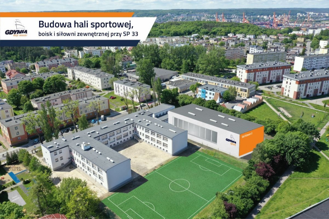 Przy SP 33 w Gdyni powstanie hala sportowa. Fot. UM Gdynia, www.gdynia.pl Szkoła w Gdyni zyska nową halę sportową