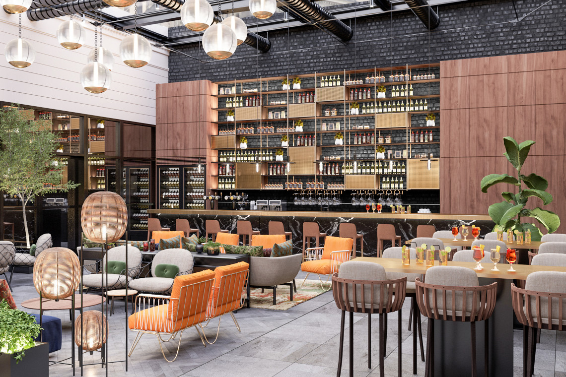 Nowe wnętrza Golden Tulip Warsaw Centre: patio, fot. mat. prasowe Golden Tulip Warsaw Centre w nowej odsłonie. Tak będą wyglądać wnętrza