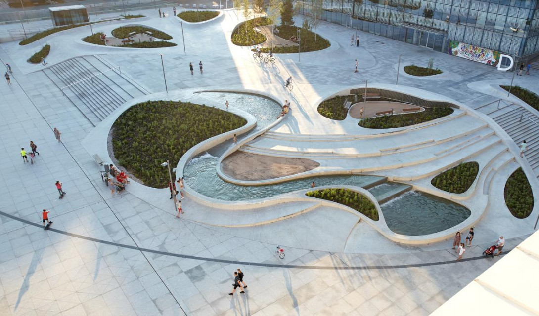 Plac Unity Square przemieniony w V-Plaza, proj. 3deluxe, fot. Norbert Tukaj