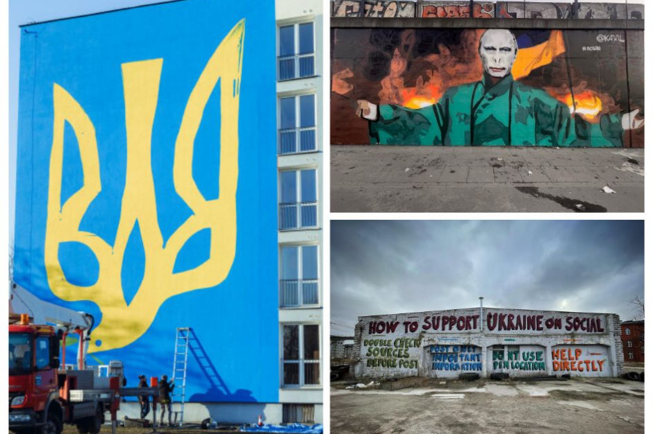 W odpowiedzi na wojnę w Ukrainie polscy muraliści chwycili pędzle w dłoń i stworzyli kilka przekazów w przestrzeni naszych miast, fot. facebook