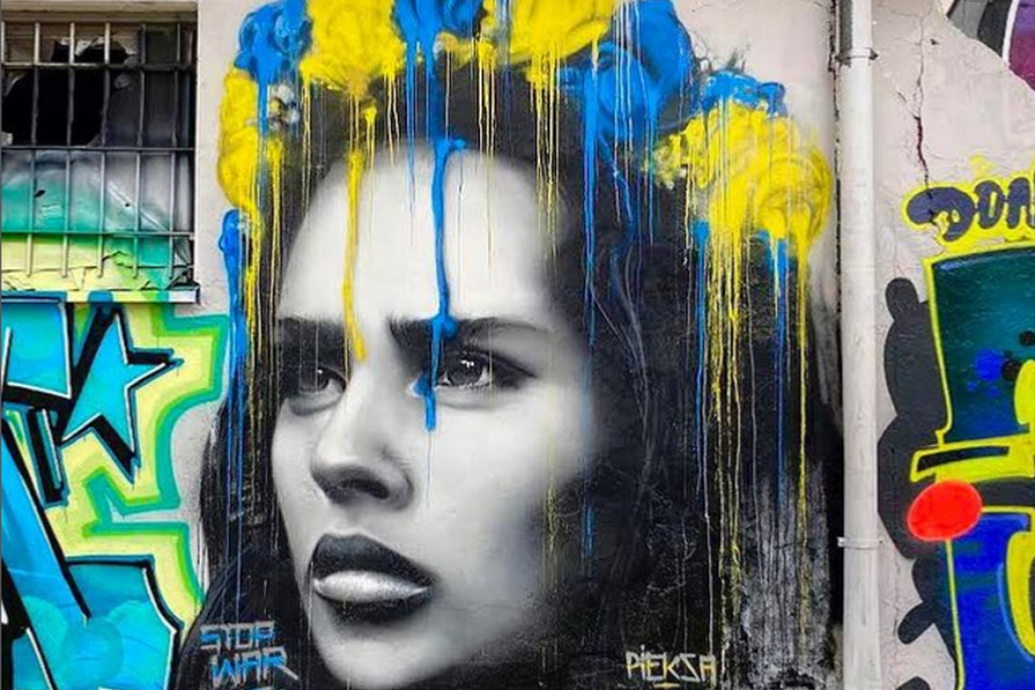 Street art z Krakowa. Powstał mural wspierający Ukrainę