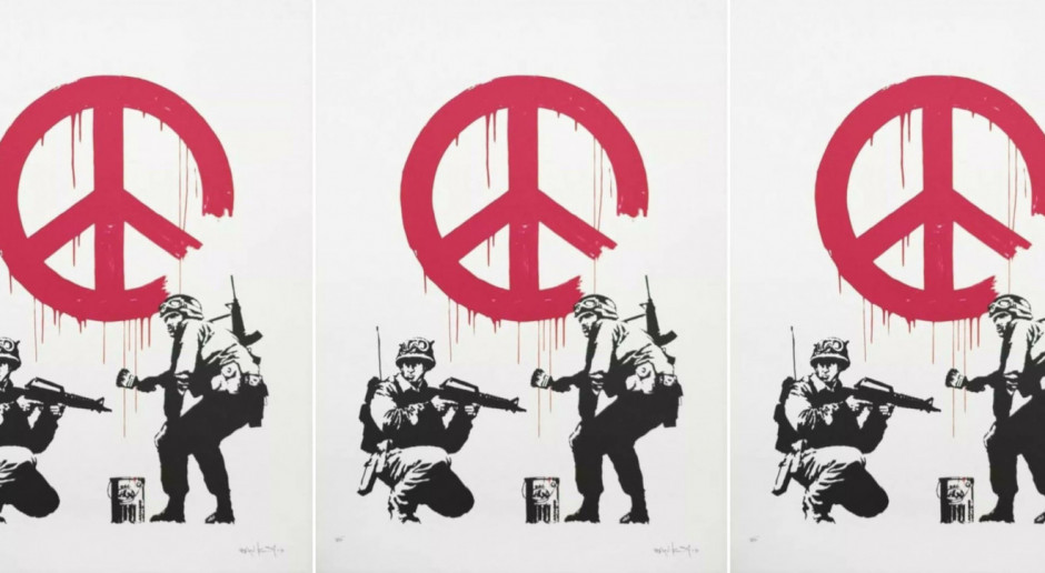 Antywojenny mural Banksy'ego sprzedany na aukcji. Dochód wesprze dziecięcy szpital w Kijowie