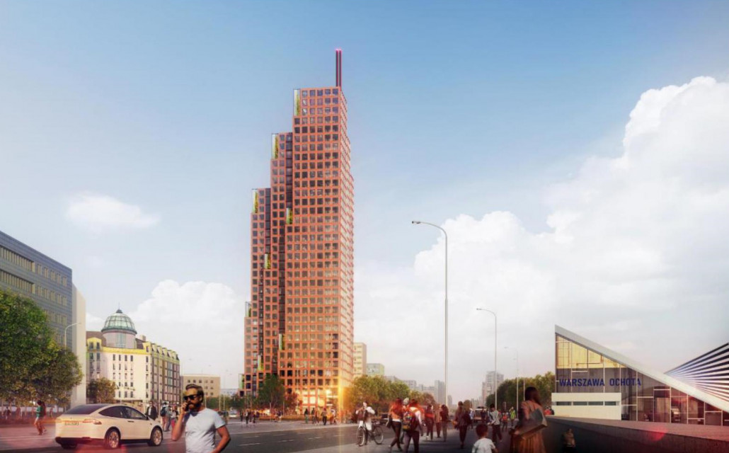 W maju 2022 r. Ghelamco pokazało projekt wieżowca Sobieski Tower, który firma planuje wybudować przy placu Zawiszy w Warszawie, fot. mat. pras.