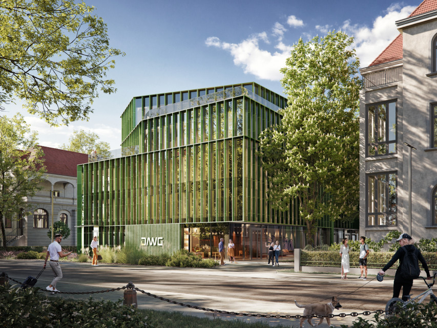 Projekt nowoczesnego budynku Inkubatora Przedsiębiorczości DAWG we Wrocławiu, fot. mat. prasowe Q2Studio