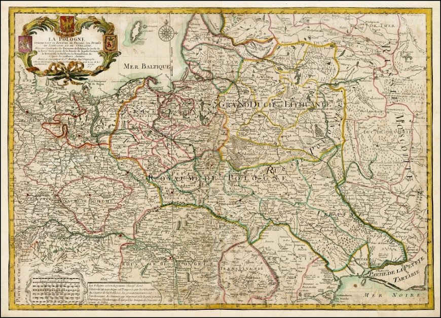 Mapa Królestwa Polskiego 1780 z południkiem krakowskim, fot. mat. prasowe