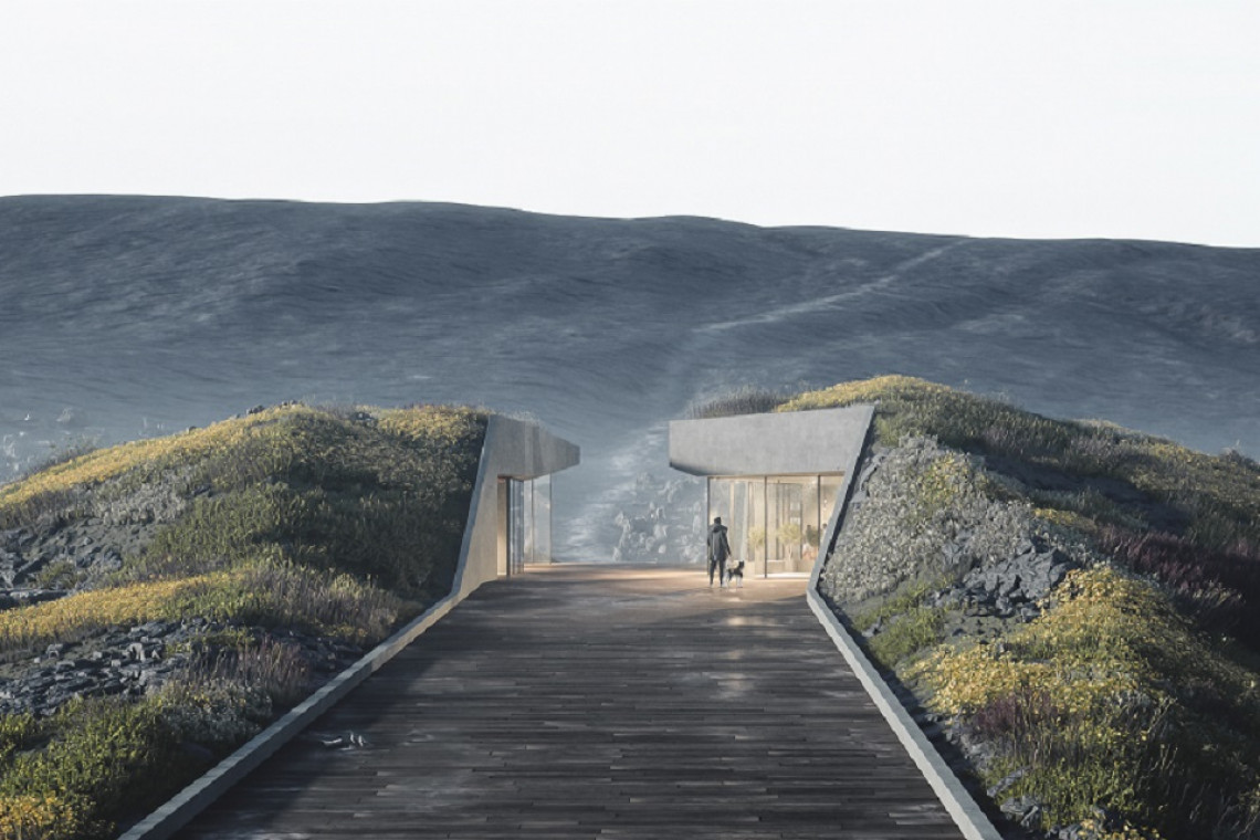 Tak wygląda zwycięska koncepcja The Underhill Experience projektu polskich architektów, fot. mat. pras. Polacy zaprojektowali muzeum tuż przy islandzkim wulkanie. I wygrali konkurs