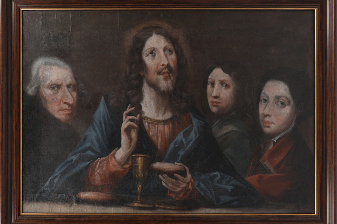 Augustyn Mirys, Ostatnia wieczerza z autoportnretem artysty, 1760-61, Muzeum Okręgowe w Rzeszowie, fot. mat. pras. Portrety Augustyna Mirysa na wystawie w Krakowie