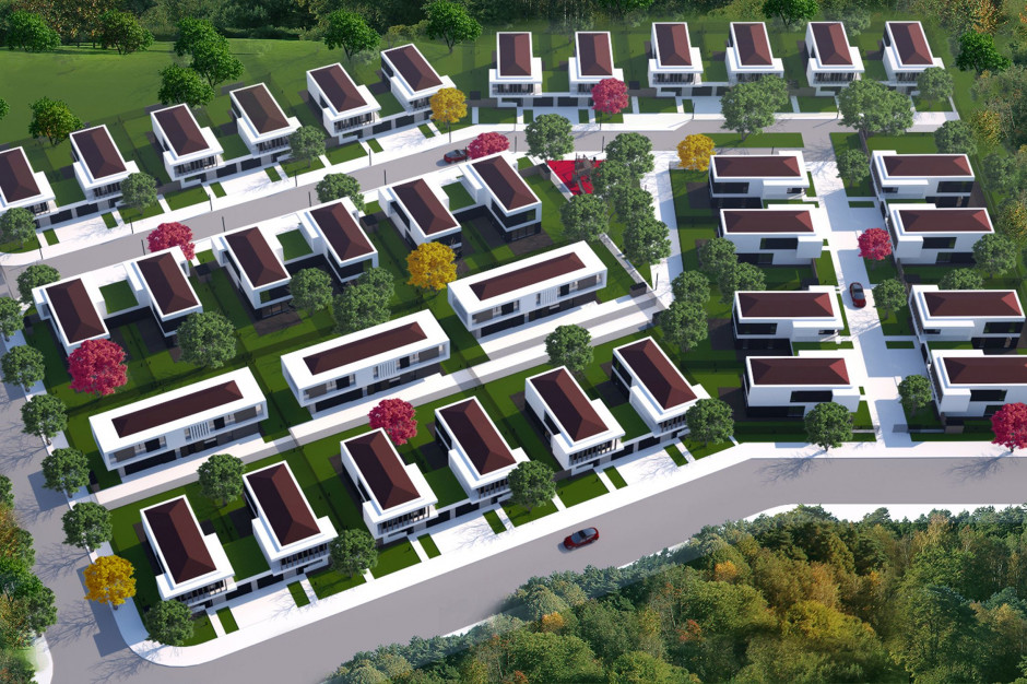 W pierwszym etapie inwestycji w Słupsku powstaną 32 domy jednorodzinne w zabudowie bliźniaczej o powierzchni 160 mkw. oraz trzy wolnostojące wille o powierzchni 212 mkw., fot. MTA Architekci
