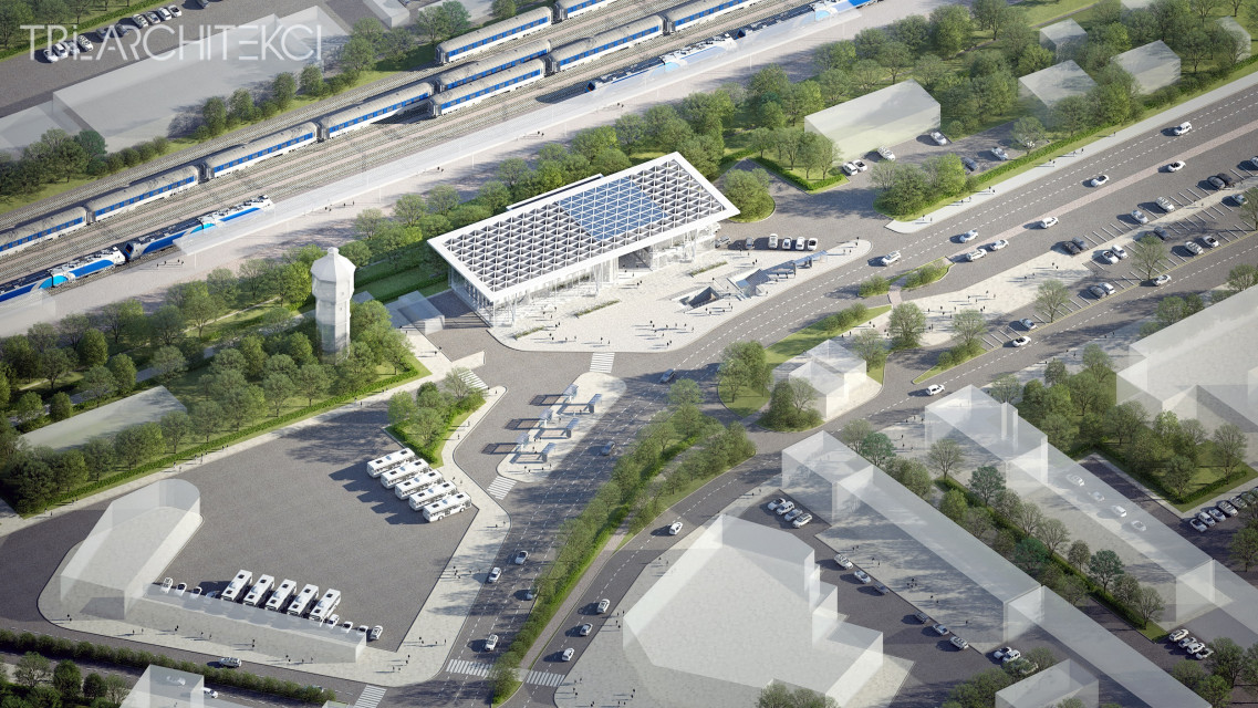 Budowa nowego dworca to również inwestycja w ekologię. Na dachu budynku zaprojektowano trójkątne panele fotowoltaiczne wkomponowane w konstrukcję zadaszenia, fot. mat. pras.