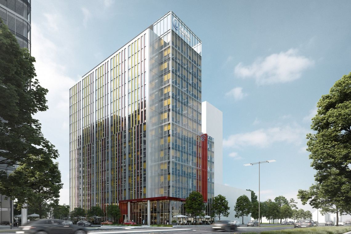 Nowe budynki zostaną wybudowane w północnej części centrum i osiągną wysokość nieco powyżej 50 metrów, odpowiadając wysokością ostatniej inwestycji Olivia Prime, fot. mat. pras.