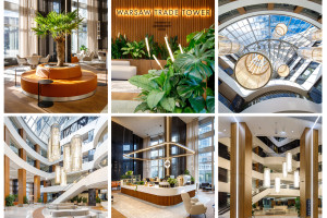 Efektowne oświetlenie, roślinność, strefowanie przestrzeni. Lobby Warsaw Trade Tower po wielkich zmianach
