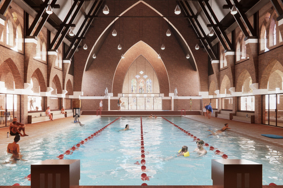 Kościół zmienią w... miejski basen. Oto interesujący pomysł architektów z MVDRV
